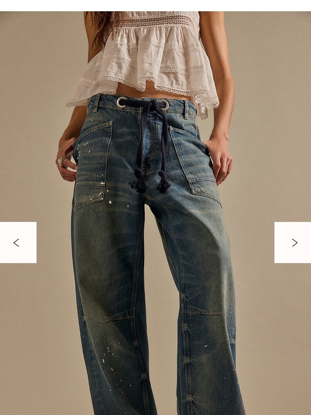 Free People We The Free Moxie Low-Slung Pull-On Barrel Jeans